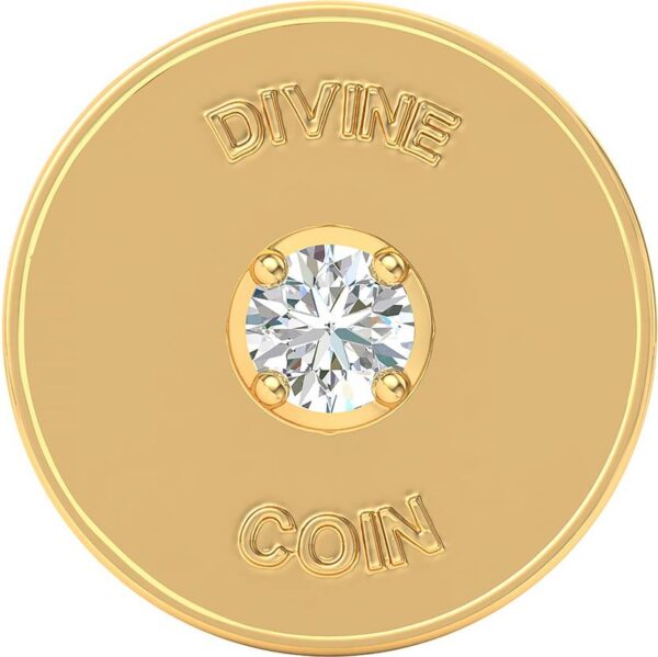 Divine Solitaires Gold Coin Studded with Diamond- 22 K 1 g Gold Coin