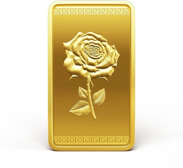 MMTC-PAMP India Pvt Ltd Rose 24 (9999) K 10 g Yellow Gold Bar