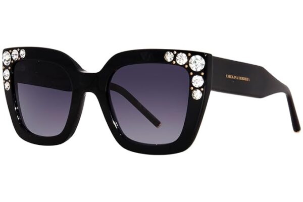 Carolina Herrera HER 0130/S Black/Dark Grey Shaded 52/23/145 women Sunglasses, Black, 52/145/23