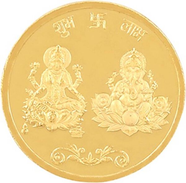 PC Jeweller Laxmi Ganesh 22 K 5 g Yellow Gold Coin